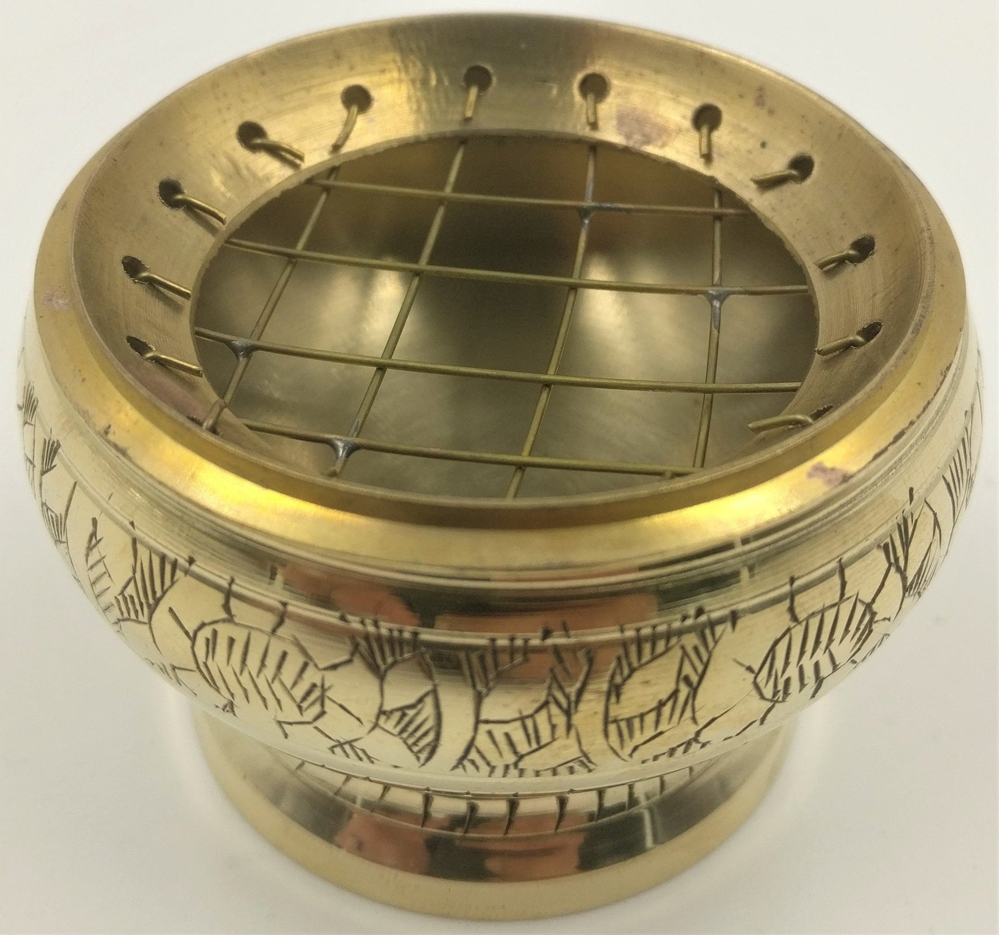 Brass Charcoal Resin Incense Burner Gold - CHB2 - 1st Stop Marshall's Health Shop, Gift Shop! - Heath and Natural Therapy New Brighton Christchurch - Naturopath