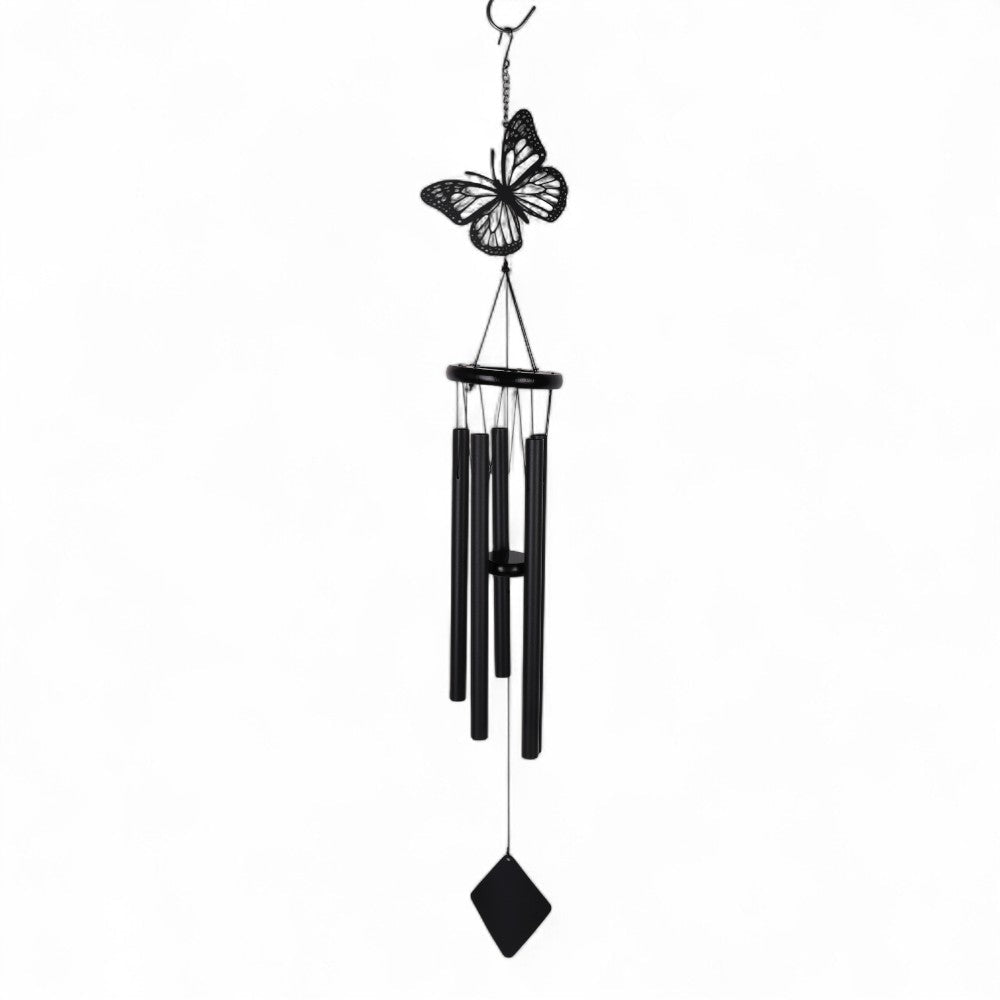 Butterfly Wind Chime 40" Black - MarshallsHealthShop