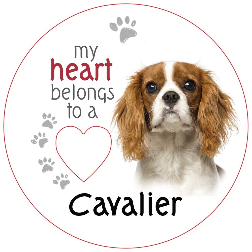 Cavalier Piece of My Heart Magnet&nbsp;
W:7 x D:7 cm - Magnet - 7 cm Diameter, MDF Magnets with Cut out Heart.

SKU: RCPHM51