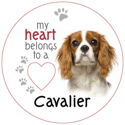 Cavalier Piece of My Heart Magnet&nbsp;
W:7 x D:7 cm - Magnet - 7 cm Diameter, MDF Magnets with Cut out Heart.

SKU: RCPHM51