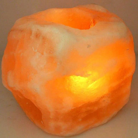 Himalayan Salt Lamp with Tealight Candle