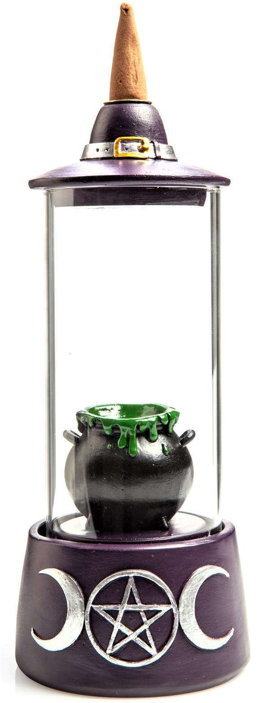 Cauldron Glass Case LED Backflow Incense Burner - MarshallsHealthShop