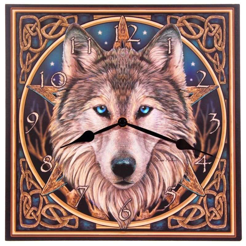 Celtic Wolf Head Lisa Parker Clock - 1st Stop Marshall's Health Shop, Gift Shop! - Heath and Natural Therapy New Brighton Christchurch - Naturopath