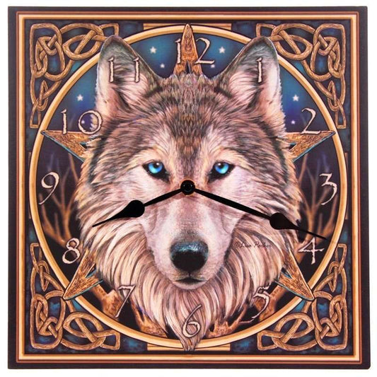 Celtic Wolf Head Lisa Parker Clock - 1st Stop Marshall's Health Shop, Gift Shop! - Heath and Natural Therapy New Brighton Christchurch - Naturopath