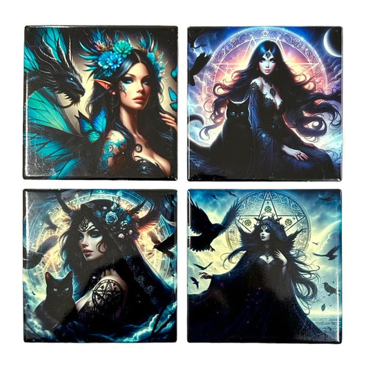 Ceramic Coaster Goddess (4) - MarshallsHealthShop