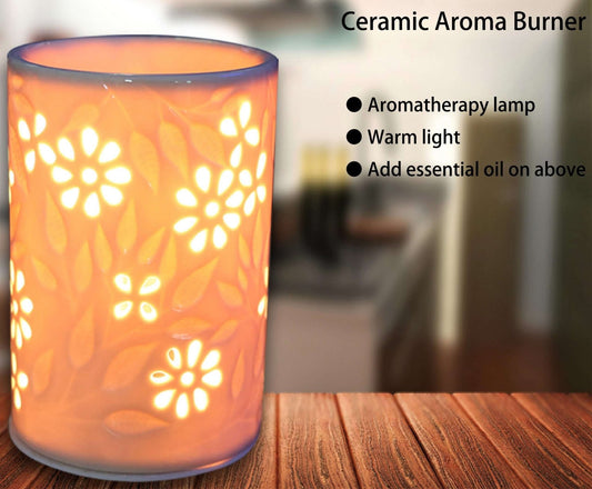 Ceramic Electric Oil Burner Floral - MarshallsHealthShop