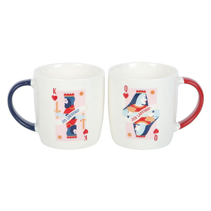 Ceramic Mug Her Ladyship &amp; His Lordship

Celebrate the perfect pair with the Her Ladyship &amp; His Lordship Couples Mug Set. Featuring matching designs in a white base with red and navy blue handles, these mugs are adorned with classic playing card motifs for the king and queen in your life. Ideal for anniversaries or as a charming gift for newlyweds. 350ml capacity each. Do not microwave. Hand wash only. Part of the King of Dads collection of gifts for Him.

1st Stop, Marshall's Health Shop, Gift Shop
