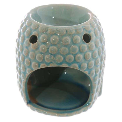 Ceramic Oil Burner Small Crackle Glaze Buddha Head - MarshallsHealthShop