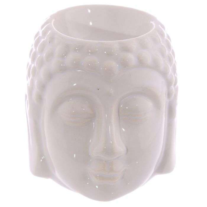 Ceramic Oil Burner Small Crackle Glaze Buddha Head - MarshallsHealthShop