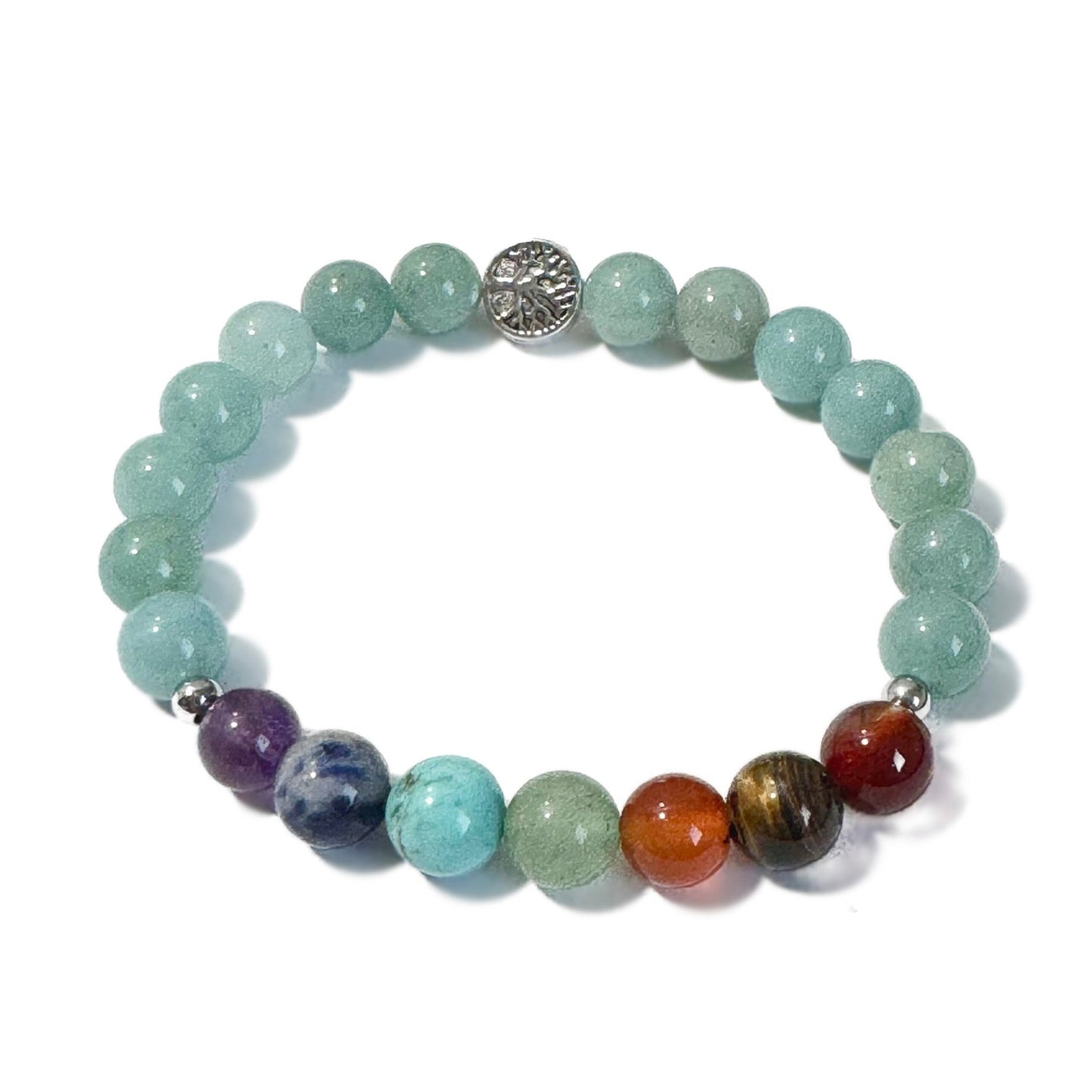 Chakra Bracelet Amazonite & Tree of Life Bead - 1st Stop Marshall's Health Shop, Gift Shop! - Heath and Natural Therapy New Brighton Christchurch - Naturopath