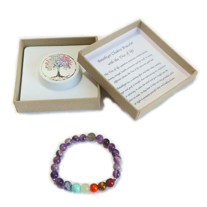Chakra Bracelet Amethyst Tree of Life Bead - 1st Stop Marshall's Health Shop, Gift Shop! - Heath and Natural Therapy New Brighton Christchurch - Naturopath