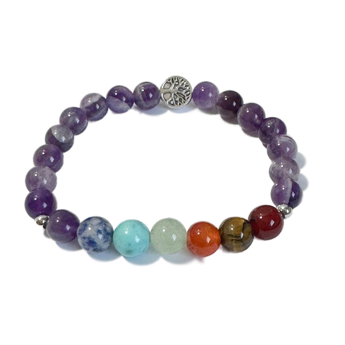 Chakra Bracelet Amethyst Tree of Life Bead - 1st Stop Marshall's Health Shop, Gift Shop! - Heath and Natural Therapy New Brighton Christchurch - Naturopath