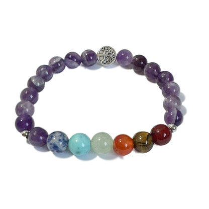 Chakra Bracelet Amethyst Tree of Life Bead - 1st Stop Marshall's Health Shop, Gift Shop! - Heath and Natural Therapy New Brighton Christchurch - Naturopath