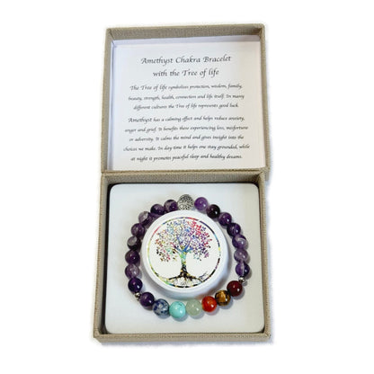 Chakra Bracelet Amethyst Tree of Life Bead - 1st Stop Marshall's Health Shop, Gift Shop! - Heath and Natural Therapy New Brighton Christchurch - Naturopath