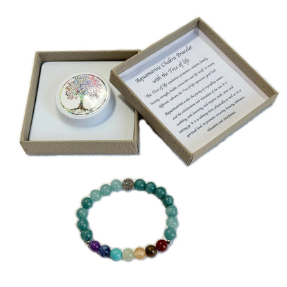 Chakra Bracelet Aquamarine Tree of Life Bead - 1st Stop Marshall's Health Shop, Gift Shop! - Heath and Natural Therapy New Brighton Christchurch - Naturopath
