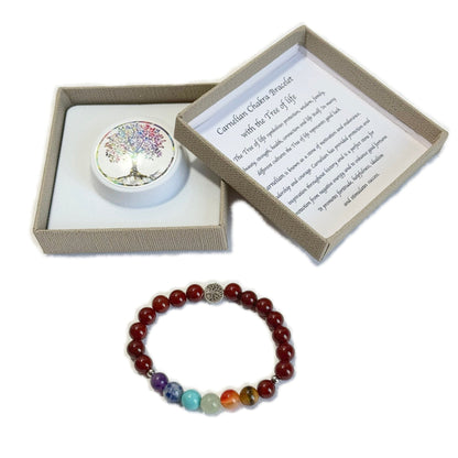 Chakra Bracelet Carnelian Tree of Life Bead - 1st Stop Marshall's Health Shop, Gift Shop! - Heath and Natural Therapy New Brighton Christchurch - Naturopath