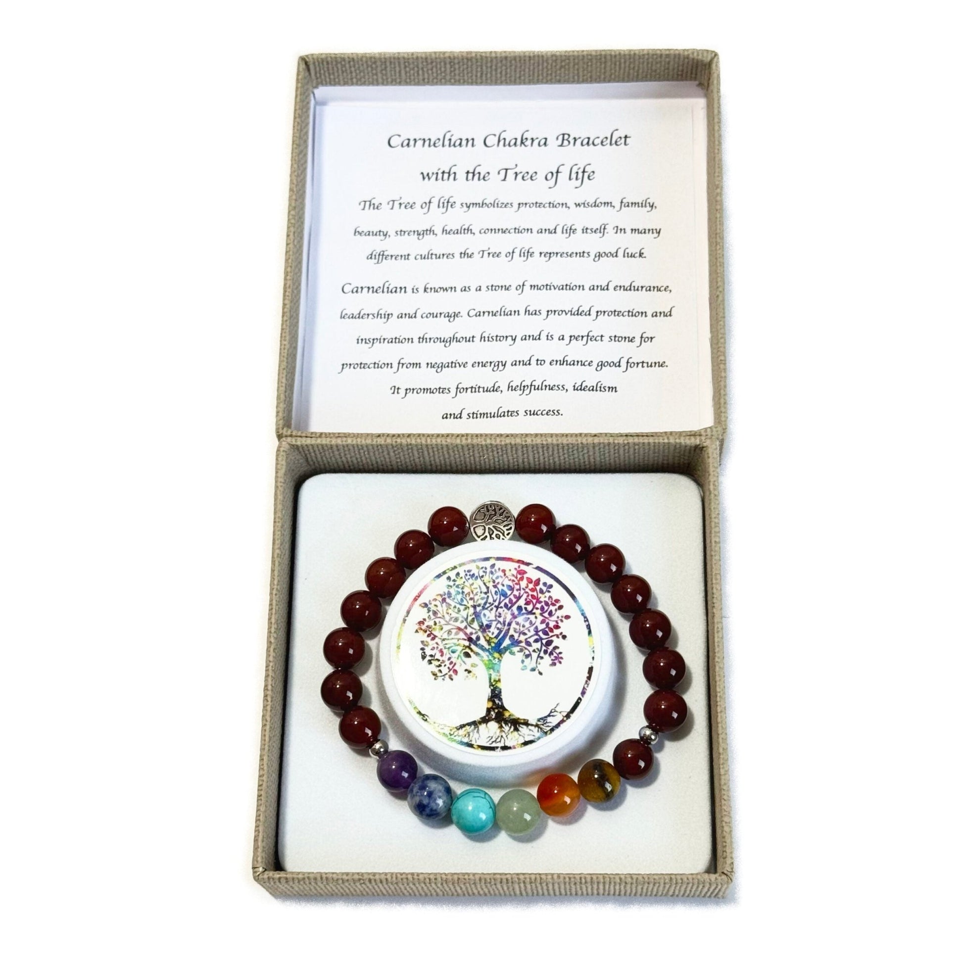 Chakra Bracelet Carnelian Tree of Life Bead - 1st Stop Marshall's Health Shop, Gift Shop! - Heath and Natural Therapy New Brighton Christchurch - Naturopath