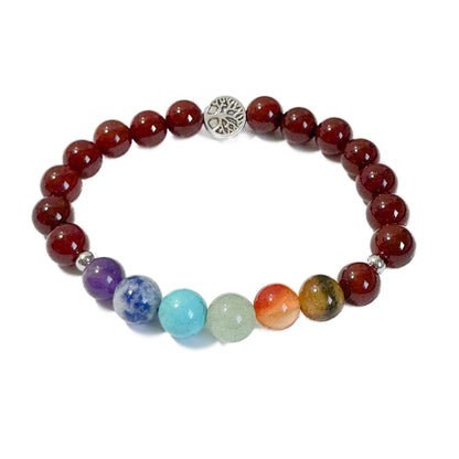 Chakra Bracelet Carnelian Tree of Life Bead - 1st Stop Marshall's Health Shop, Gift Shop! - Heath and Natural Therapy New Brighton Christchurch - Naturopath