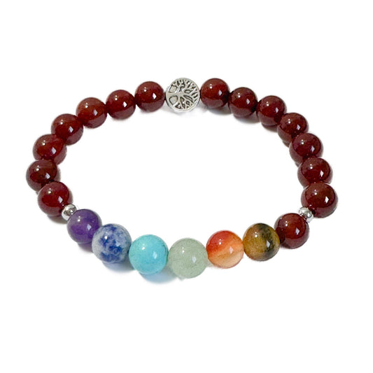 Chakra Bracelet Carnelian Tree of Life Bead - 1st Stop Marshall's Health Shop, Gift Shop! - Heath and Natural Therapy New Brighton Christchurch - Naturopath