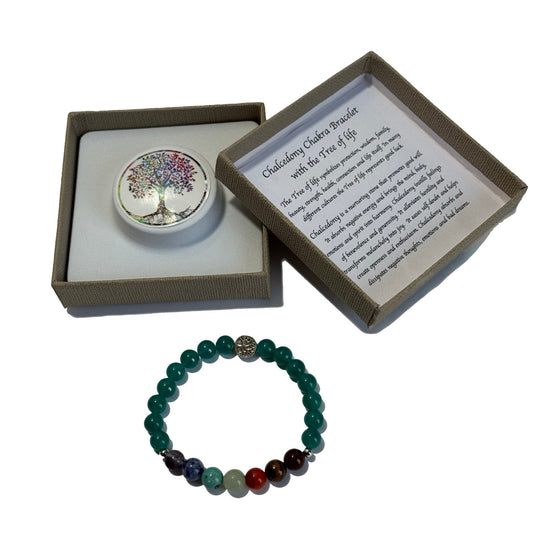 Chakra Bracelet Chalcedony & Tree of Life Bead - 1st Stop Marshall's Health Shop, Gift Shop! - Heath and Natural Therapy New Brighton Christchurch - Naturopath