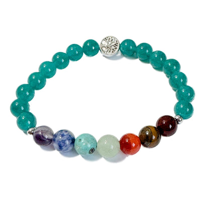 Chakra Bracelet Chalcedony & Tree of Life Bead - 1st Stop Marshall's Health Shop, Gift Shop! - Heath and Natural Therapy New Brighton Christchurch - Naturopath