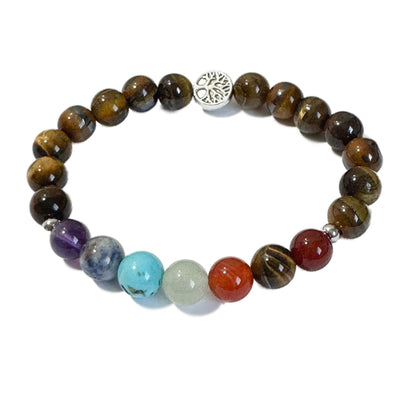 Chakra Bracelet Tiger Eye Tree of Life Bead - 1st Stop Marshall's Health Shop, Gift Shop! - Heath and Natural Therapy New Brighton Christchurch - Naturopath