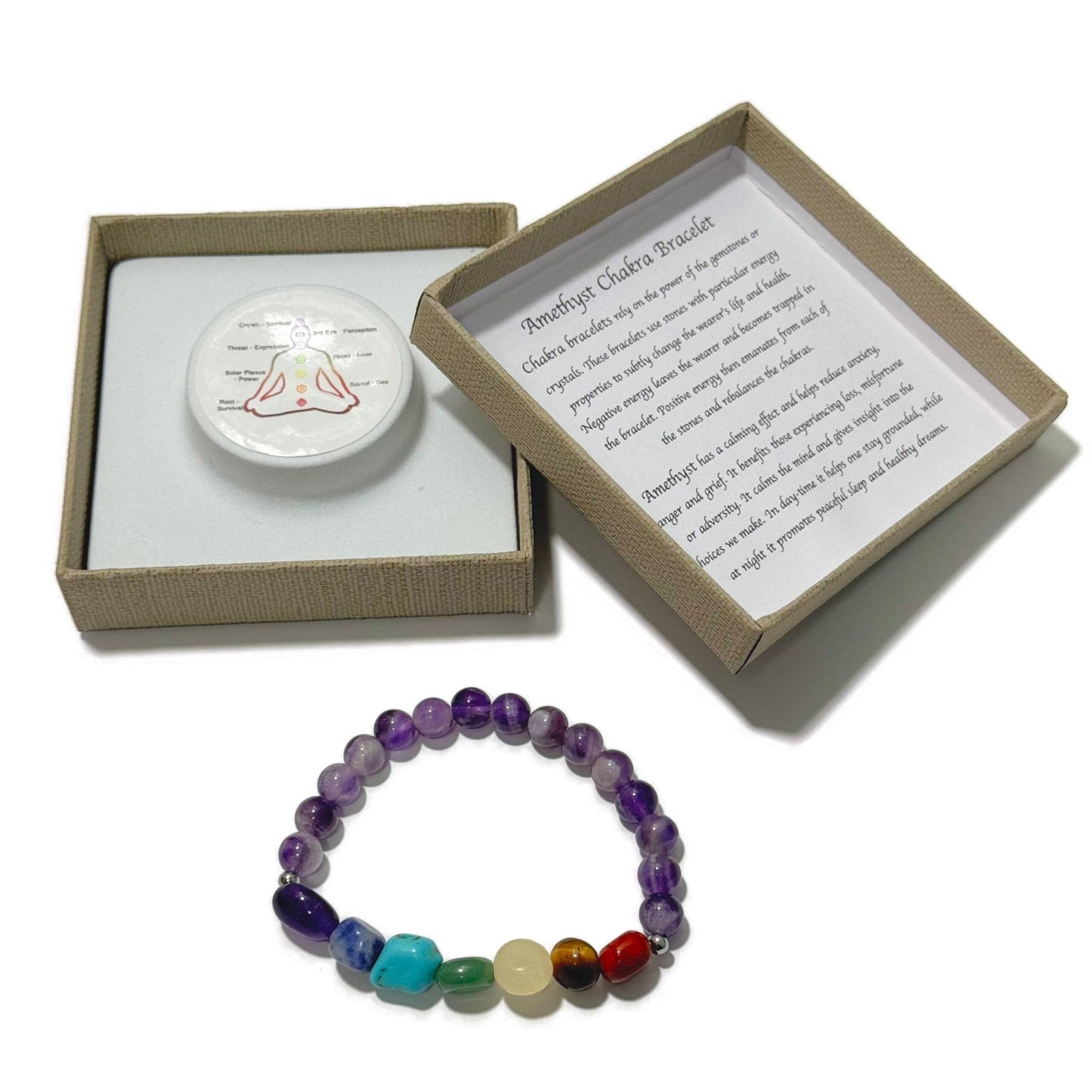 Chakra Tumblestones Bracelet Amethyst - 1st Stop Marshall's Health Shop, Gift Shop! - Heath and Natural Therapy New Brighton Christchurch - Naturopath