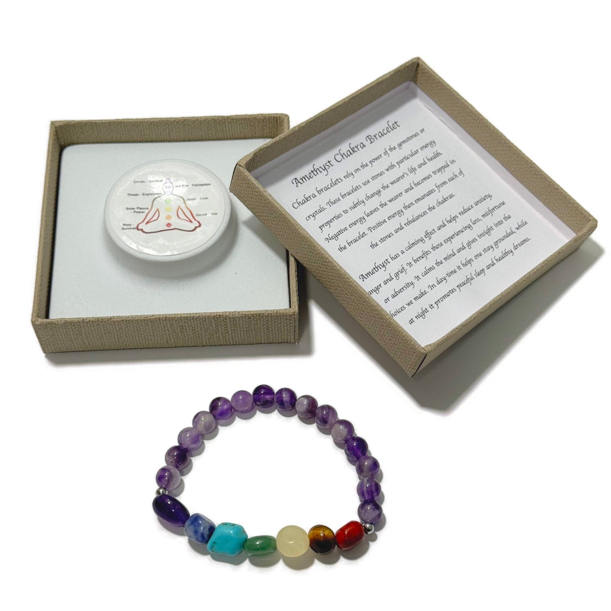 Chakra Tumblestones Bracelet Amethyst - 1st Stop Marshall's Health Shop, Gift Shop! - Heath and Natural Therapy New Brighton Christchurch - Naturopath