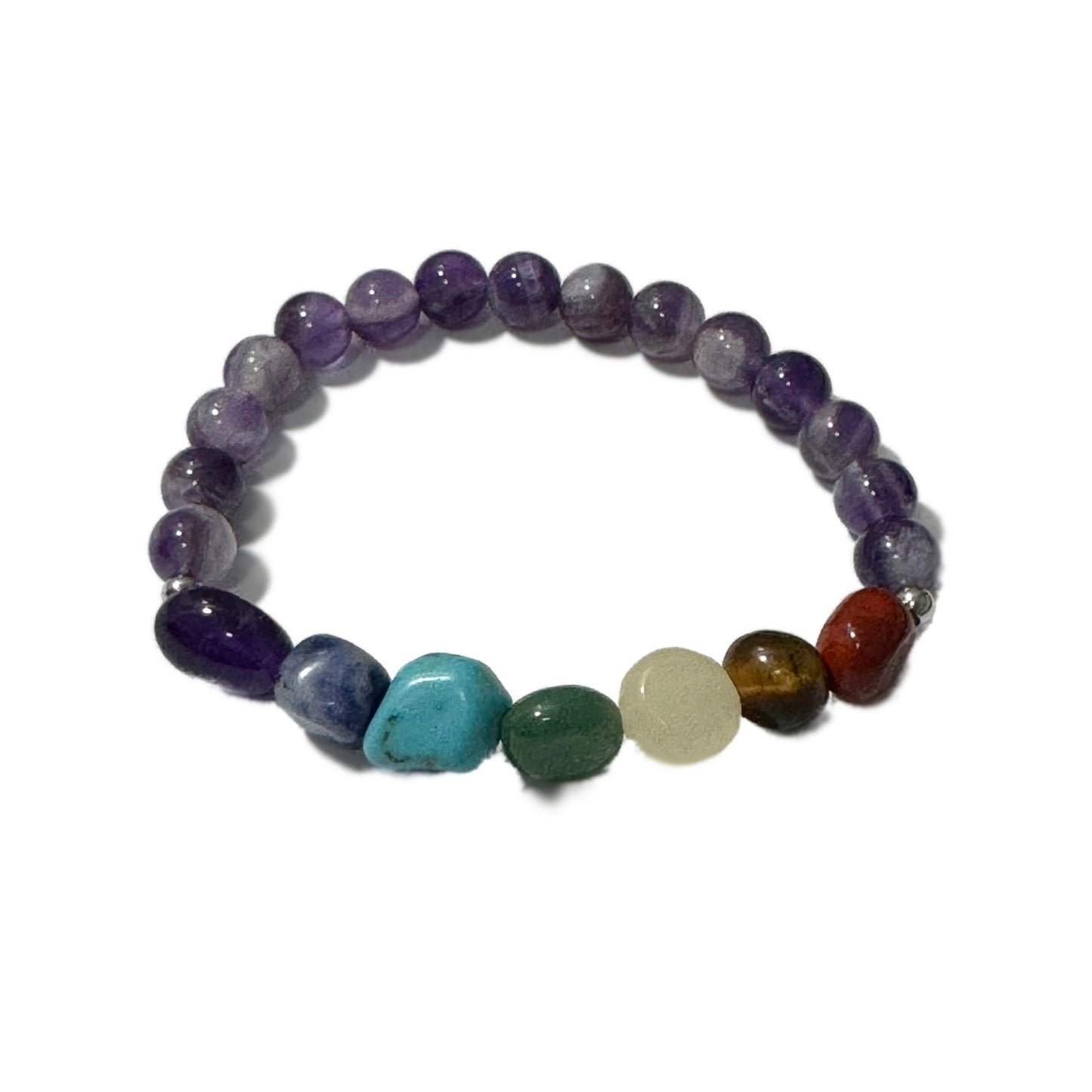 Chakra Tumblestones Bracelet Amethyst - 1st Stop Marshall's Health Shop, Gift Shop! - Heath and Natural Therapy New Brighton Christchurch - Naturopath