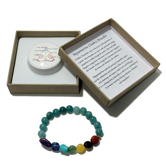 Chakra Tumblestones Bracelet Aquamarine - 1st Stop Marshall's Health Shop, Gift Shop! - Heath and Natural Therapy New Brighton Christchurch - Naturopath
