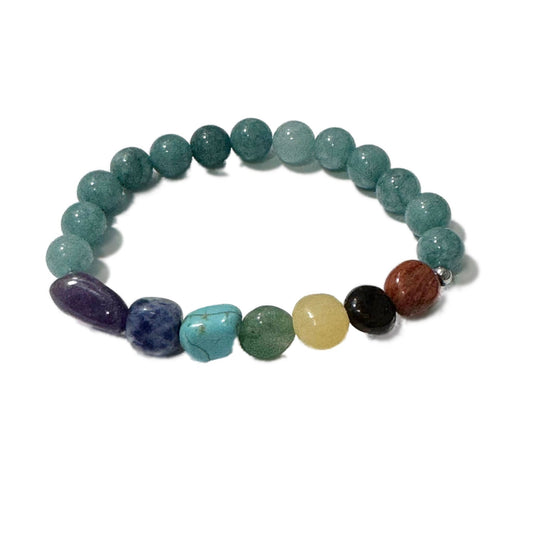 Chakra Tumblestones Bracelet Aquamarine - 1st Stop Marshall's Health Shop, Gift Shop! - Heath and Natural Therapy New Brighton Christchurch - Naturopath