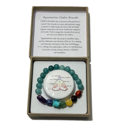 Chakra Tumblestones Bracelet Aquamarine - 1st Stop Marshall's Health Shop, Gift Shop! - Heath and Natural Therapy New Brighton Christchurch - Naturopath