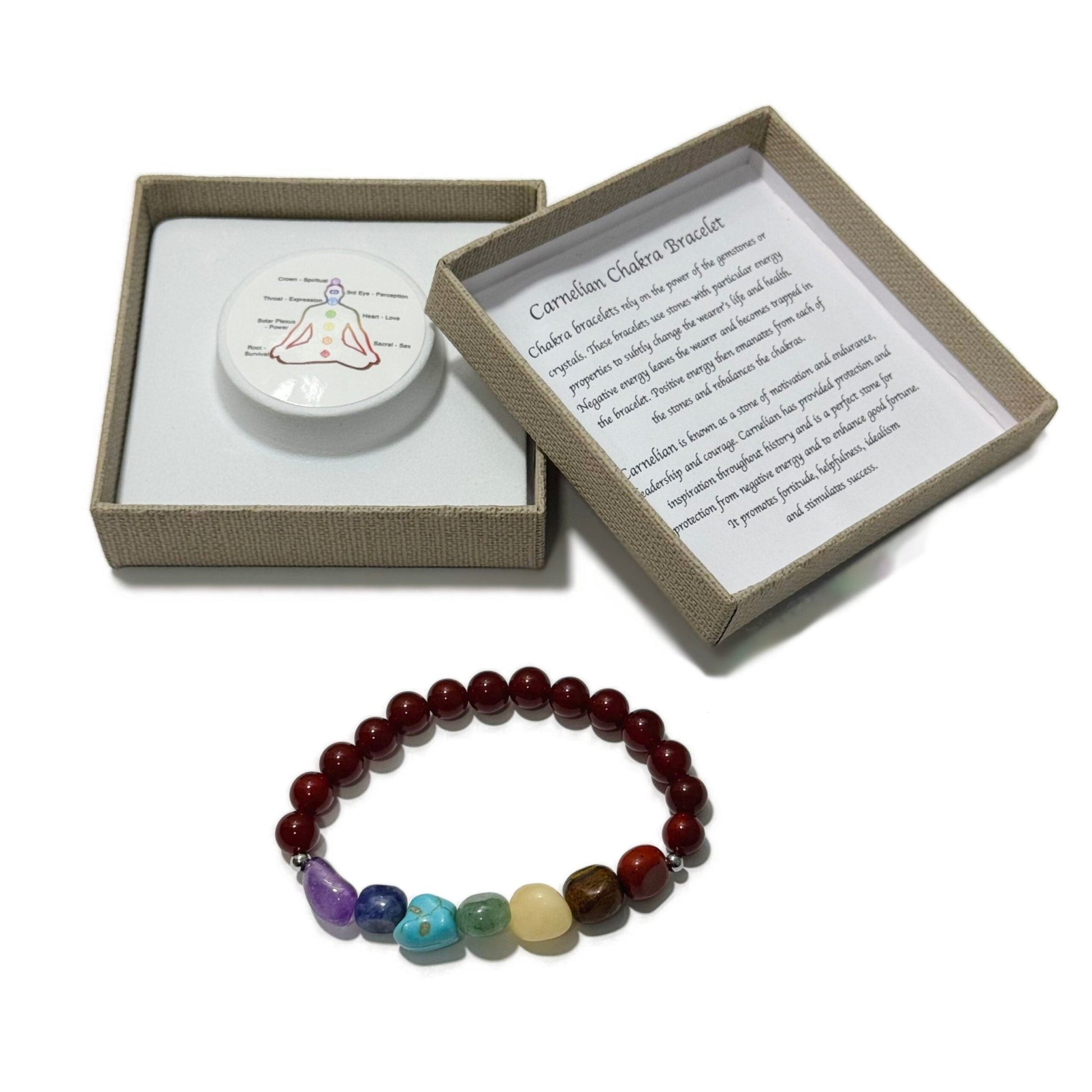 Chakra Tumblestones Bracelet Carnelian - 1st Stop Marshall's Health Shop, Gift Shop! - Heath and Natural Therapy New Brighton Christchurch - Naturopath