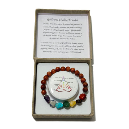 Chakra Tumblestones Bracelet Goldstone - 1st Stop Marshall's Health Shop, Gift Shop! - Heath and Natural Therapy New Brighton Christchurch - Naturopath