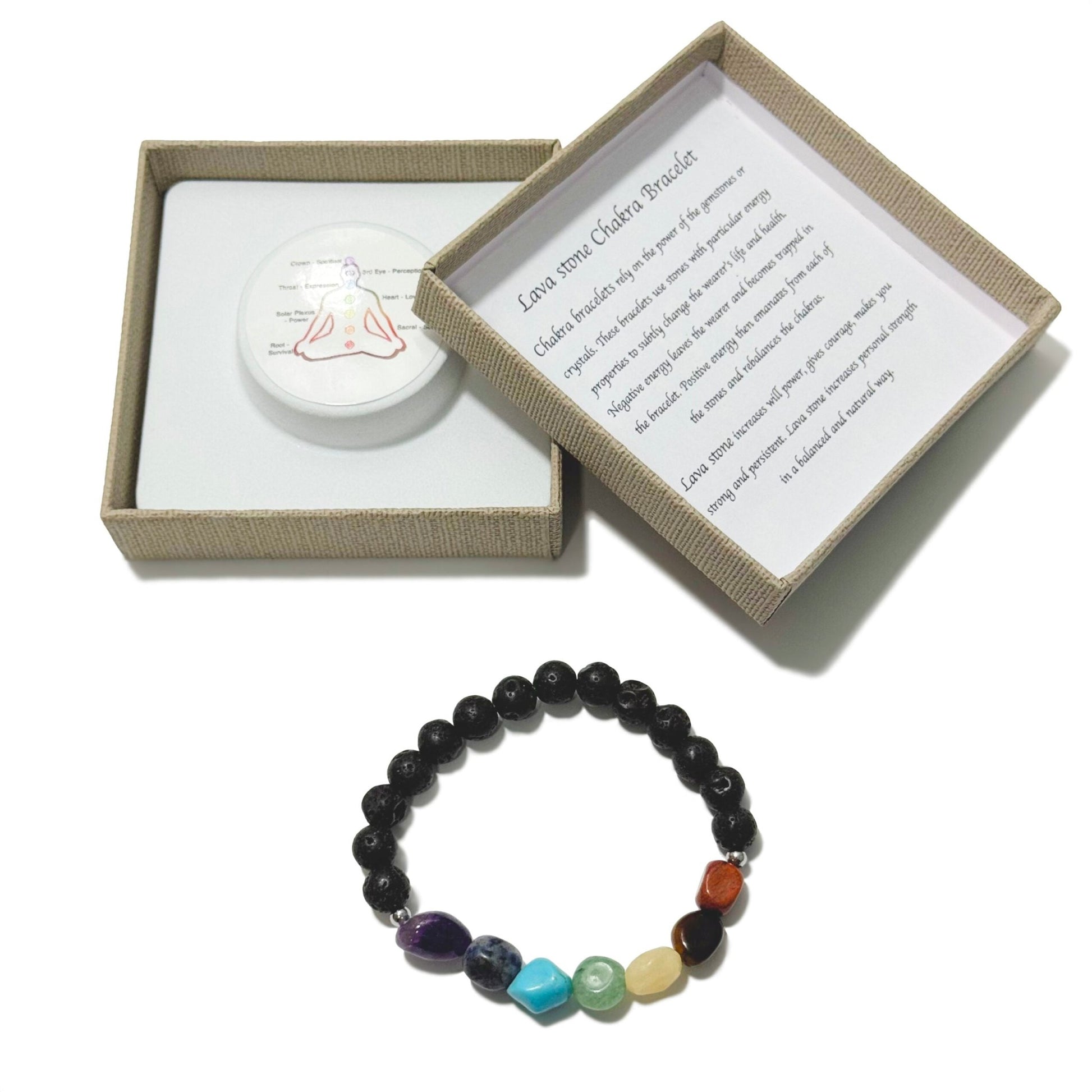 Chakra Tumblestones Bracelet Lava Stone - 1st Stop Marshall's Health Shop, Gift Shop! - Heath and Natural Therapy New Brighton Christchurch - Naturopath