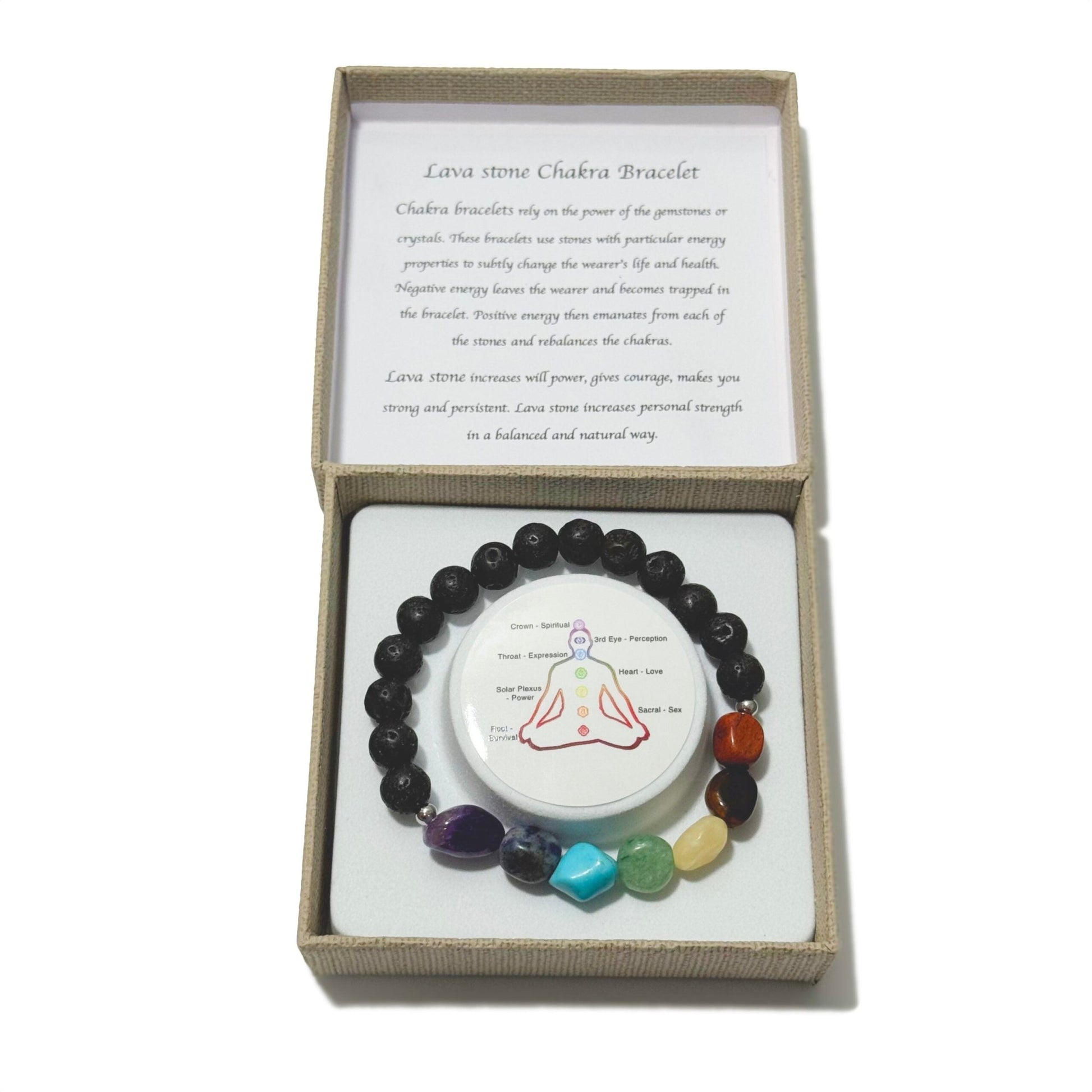 Chakra Tumblestones Bracelet Lava Stone - 1st Stop Marshall's Health Shop, Gift Shop! - Heath and Natural Therapy New Brighton Christchurch - Naturopath