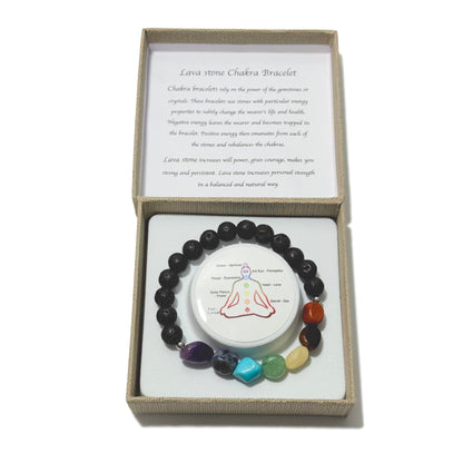 Chakra Tumblestones Bracelet Lava Stone - 1st Stop Marshall's Health Shop, Gift Shop! - Heath and Natural Therapy New Brighton Christchurch - Naturopath