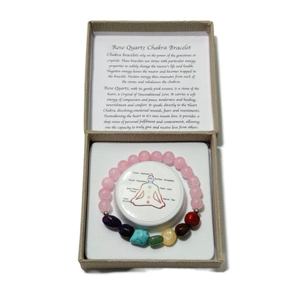Chakra Tumblestones Bracelet Rose Quartz - 1st Stop Marshall's Health Shop, Gift Shop! - Heath and Natural Therapy New Brighton Christchurch - Naturopath