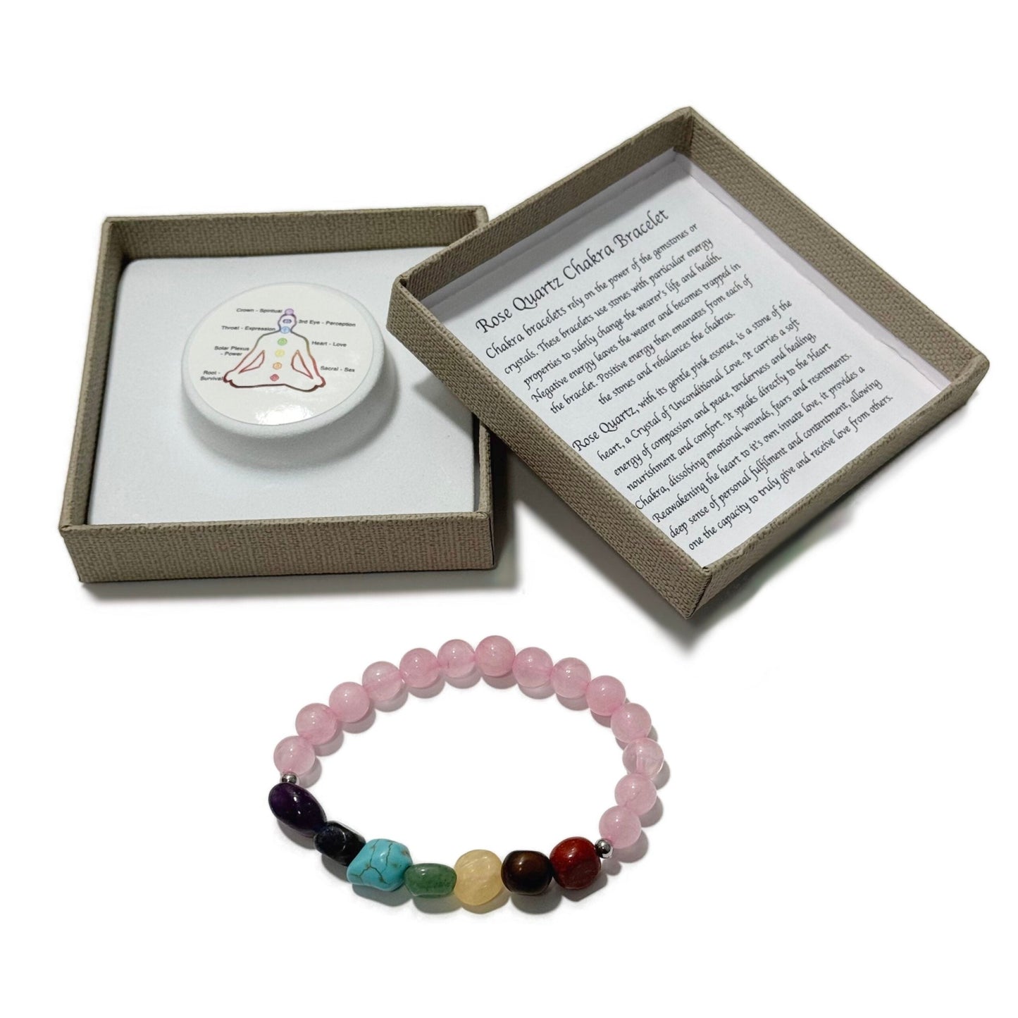 Chakra Tumblestones Bracelet Rose Quartz - 1st Stop Marshall's Health Shop, Gift Shop! - Heath and Natural Therapy New Brighton Christchurch - Naturopath