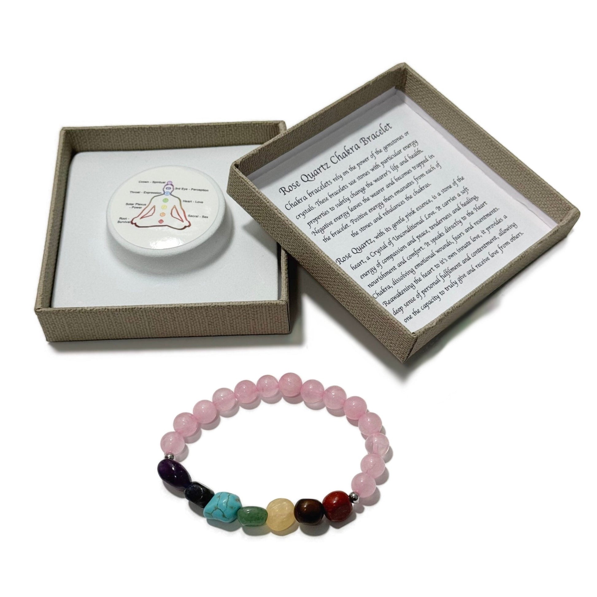 Chakra Tumblestones Bracelet Rose Quartz - 1st Stop Marshall's Health Shop, Gift Shop! - Heath and Natural Therapy New Brighton Christchurch - Naturopath