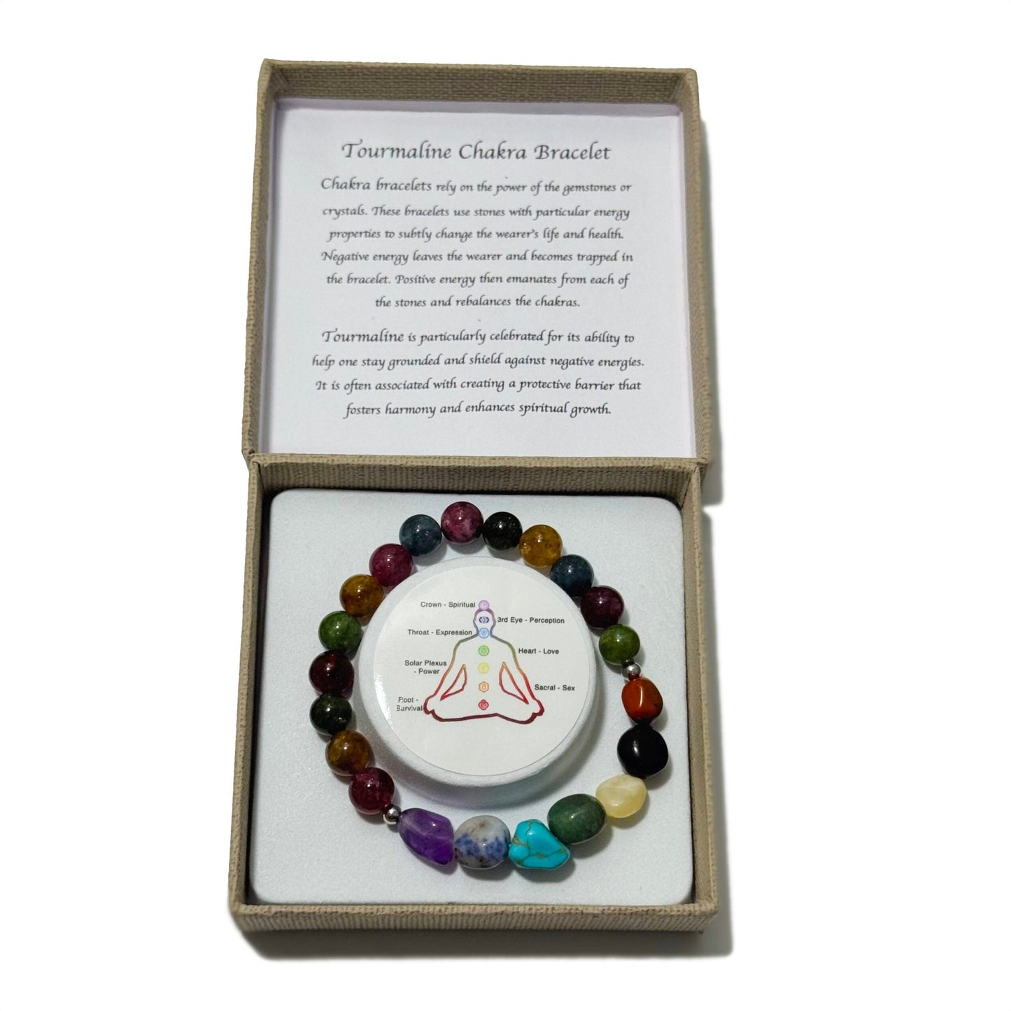 Chakra Tumblestones Bracelet Tourmaline - 1st Stop Marshall's Health Shop, Gift Shop! - Heath and Natural Therapy New Brighton Christchurch - Naturopath