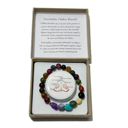 Chakra Tumblestones Bracelet Tourmaline - 1st Stop Marshall's Health Shop, Gift Shop! - Heath and Natural Therapy New Brighton Christchurch - Naturopath
