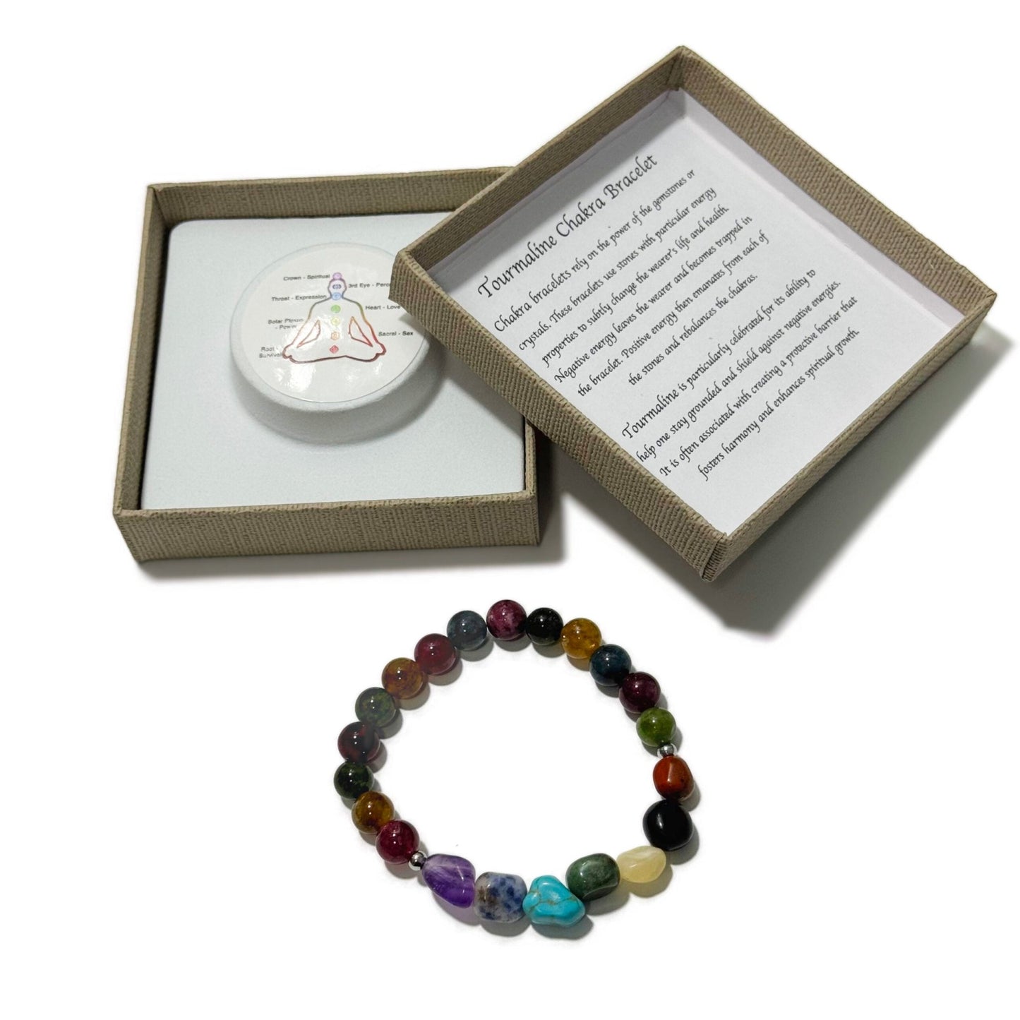 Chakra Tumblestones Bracelet Tourmaline - 1st Stop Marshall's Health Shop, Gift Shop! - Heath and Natural Therapy New Brighton Christchurch - Naturopath