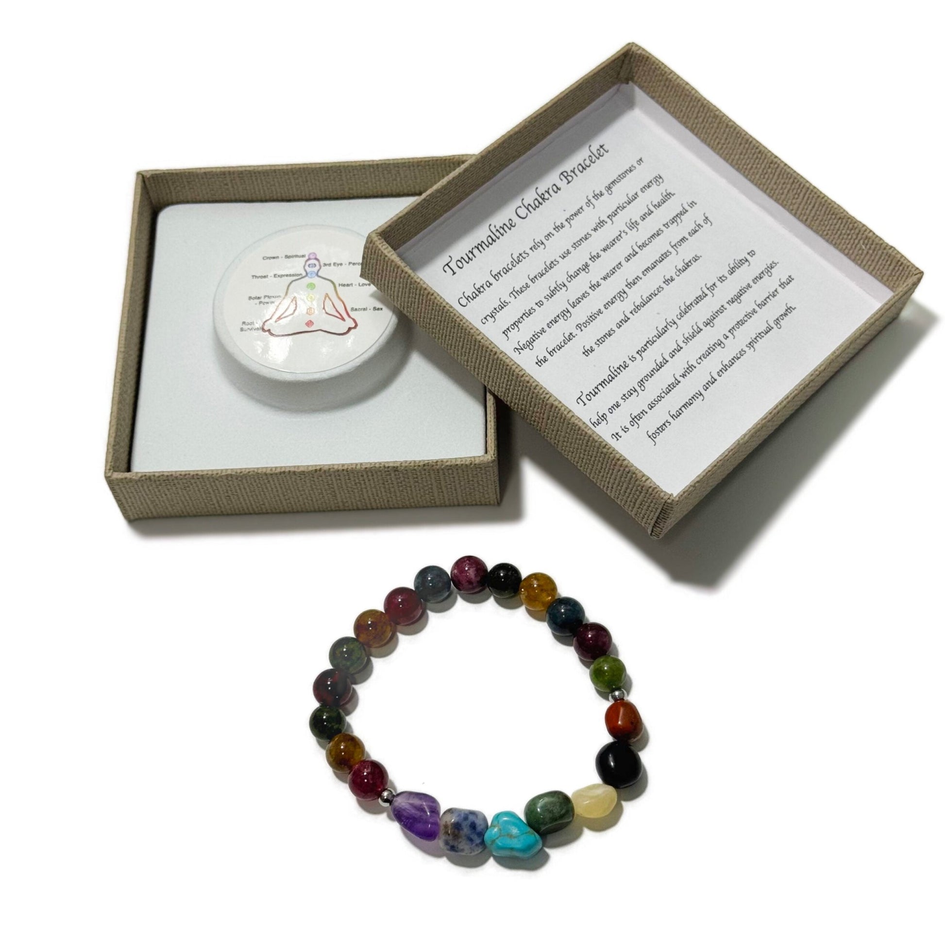 Chakra Tumblestones Bracelet Tourmaline - 1st Stop Marshall's Health Shop, Gift Shop! - Heath and Natural Therapy New Brighton Christchurch - Naturopath