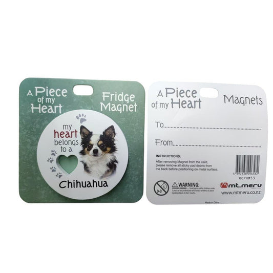 Chihuahua (Long Haired) Piece of My Heart Magnet - MarshallsHealthShop