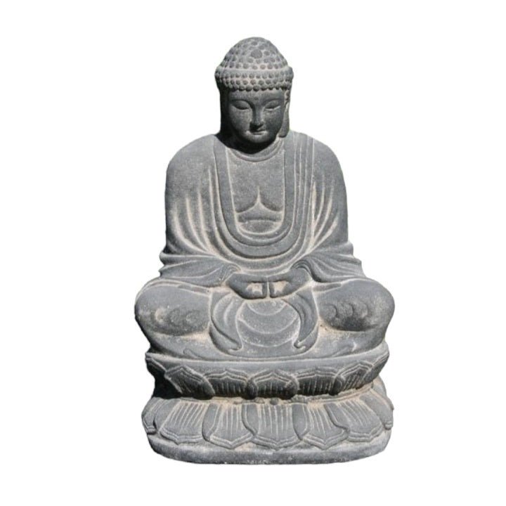 Chinese Lotus Buddha Stone Finish 31cm - 1st Stop Marshall's Health Shop, Gift Shop! - Heath and Natural Therapy New Brighton Christchurch - Naturopath