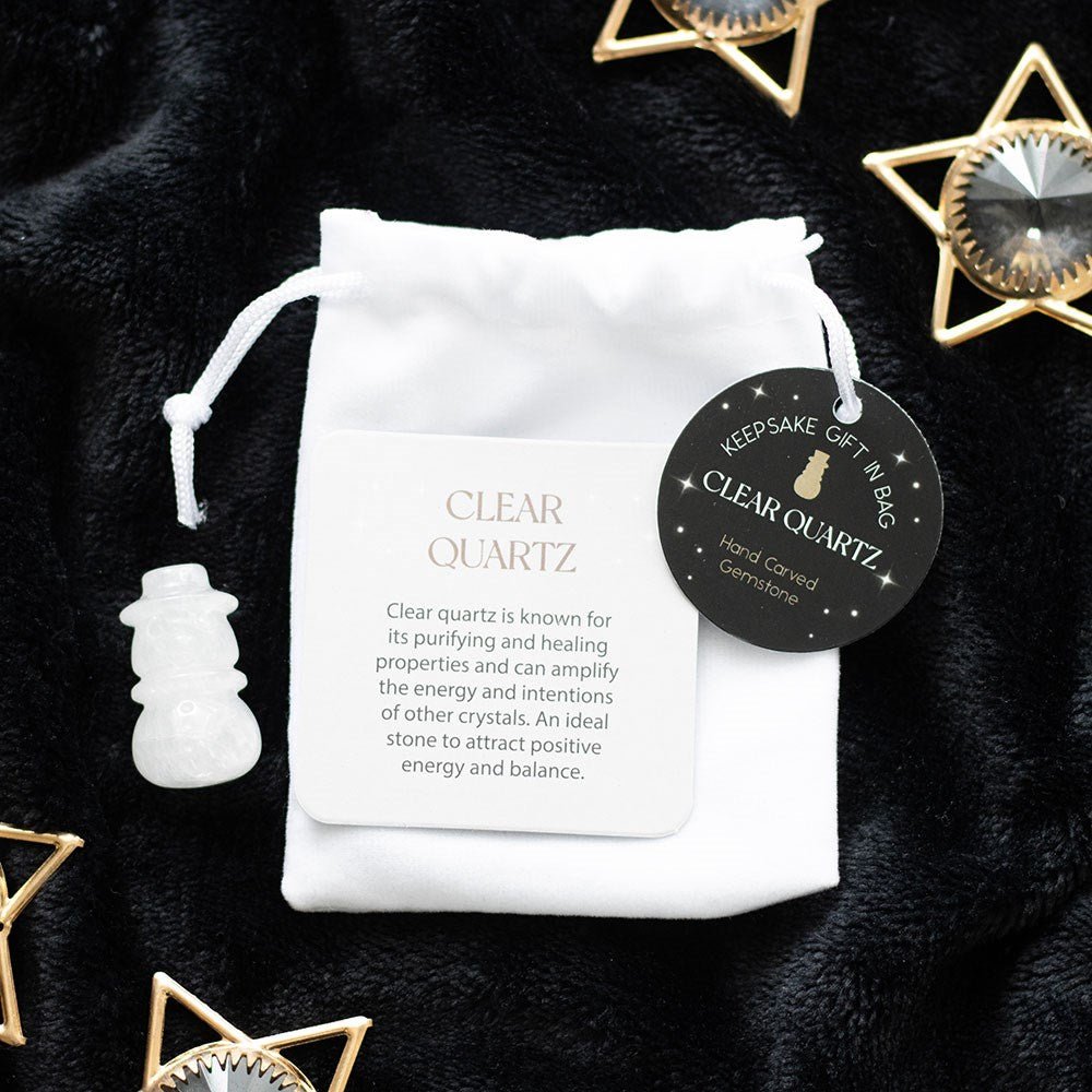 Clear Quartz Crystal Snowman - MarshallsHealthShop