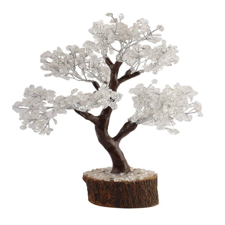 Clear Quartz Crystal Tree Neem Base - MarshallsHealthShop