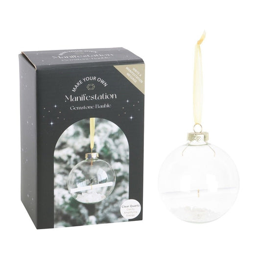 Clear Quartz Manifestation Glass Christmas Bauble Kit - MarshallsHealthShop