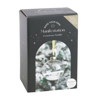 Clear Quartz Manifestation Glass Christmas Bauble Kit - MarshallsHealthShop